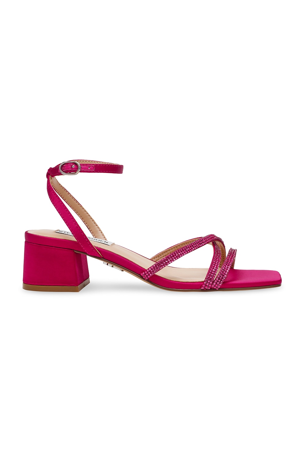 Steve Madden, Sandale cu toc masiv Gabby, Fucsia, 38