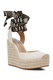 Steve Madden, Sandale wedge cu sireturi Dafina, Alb fildes, Negru, 39