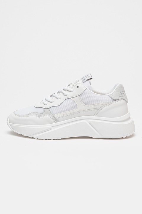 Steve Madden, Pantofi sport Starlyn wedge cu aspect metalizat, Alb optic