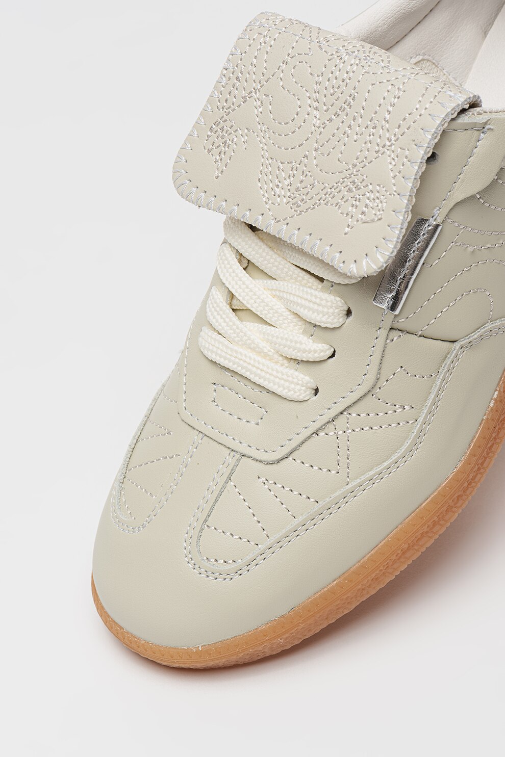 ☆たま☆T&A No.21 Steve Madden, Pantofi sport de piele cu cusaturi decorative, Alb