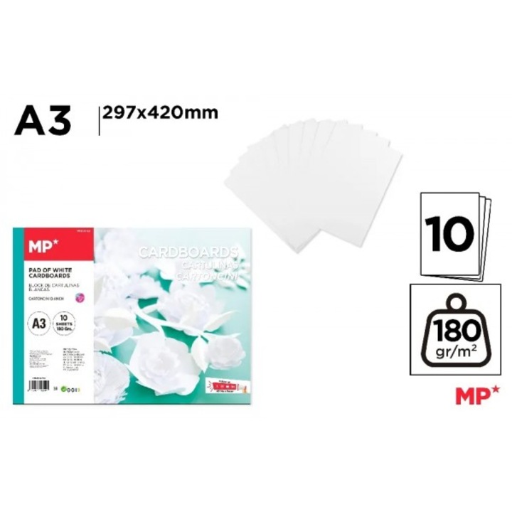 Carton alb A3 180 gr 10/set PN211B-A3