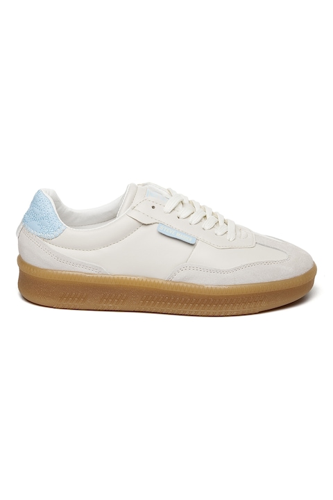Steve Madden, Pantofi sport Euphoria low-cut cu sireturi, Gri deschis/Albastru deschis
