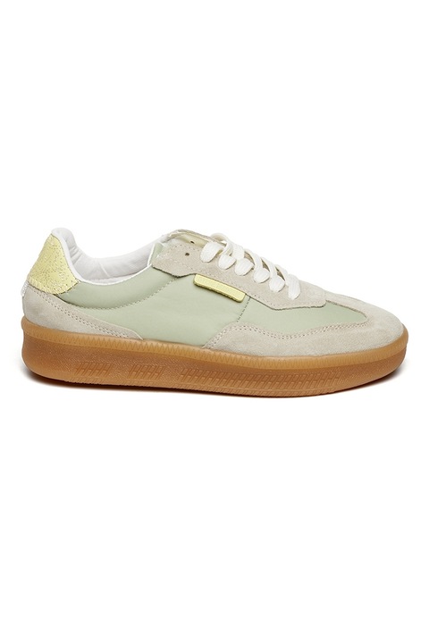 Steve Madden, Pantofi sport Euphoria low-cut cu sireturi, Verde pal