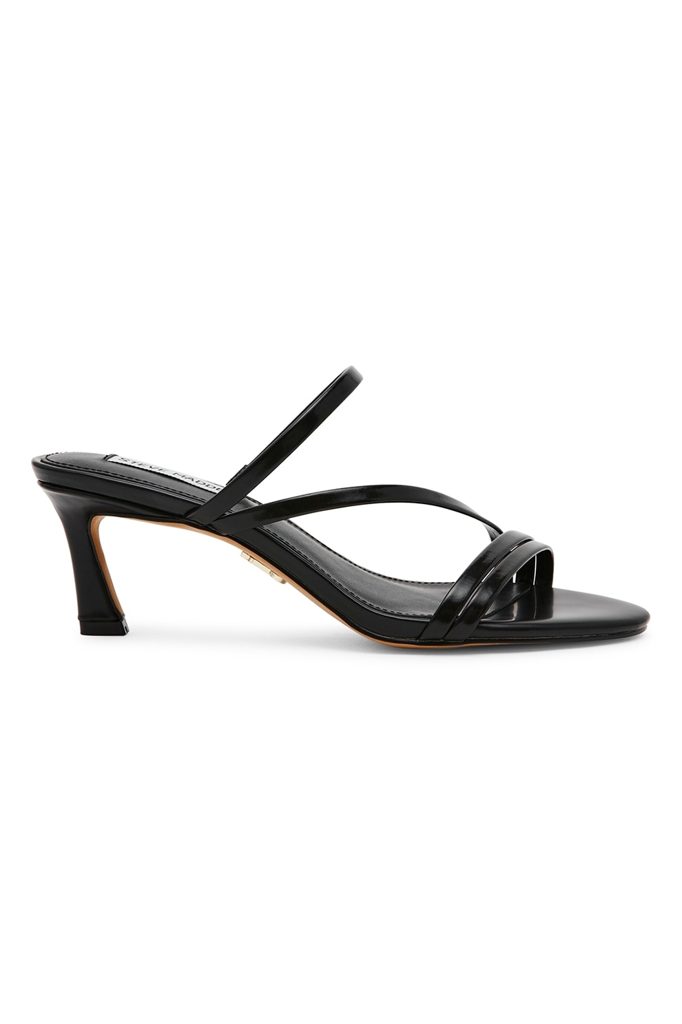 Steve Madden, Sandale din piele ecologica cu toc kitten, Negru, 36