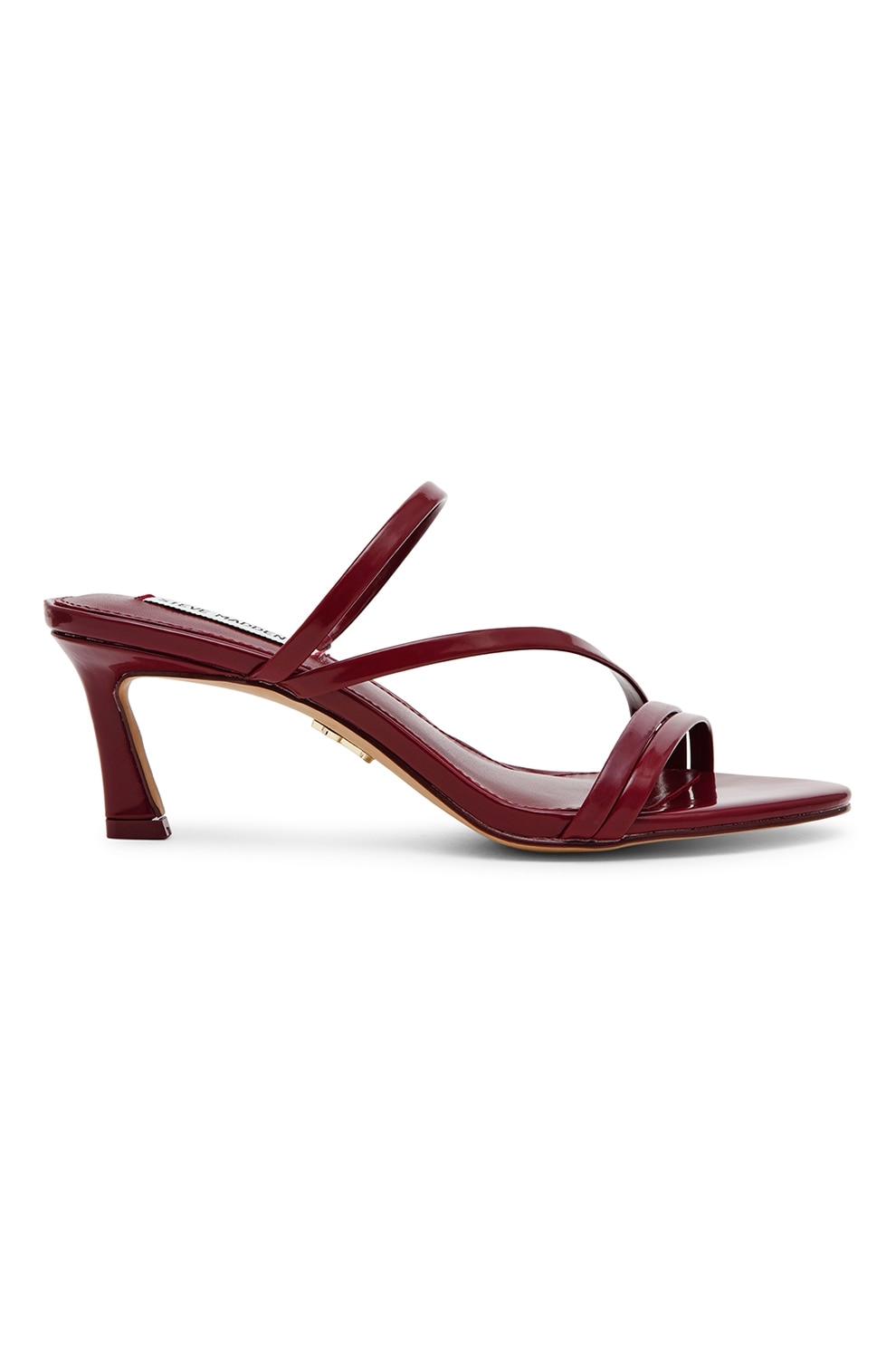 Steve Madden, Sandale din piele ecologica cu toc kitten, Visiniu, 38