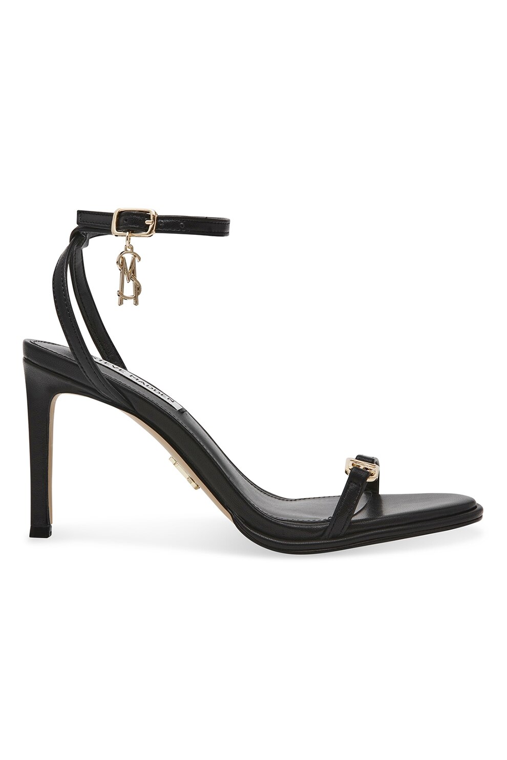 Steve Madden, Sandale din piele ecologica cu toc clasic, Negru, 39