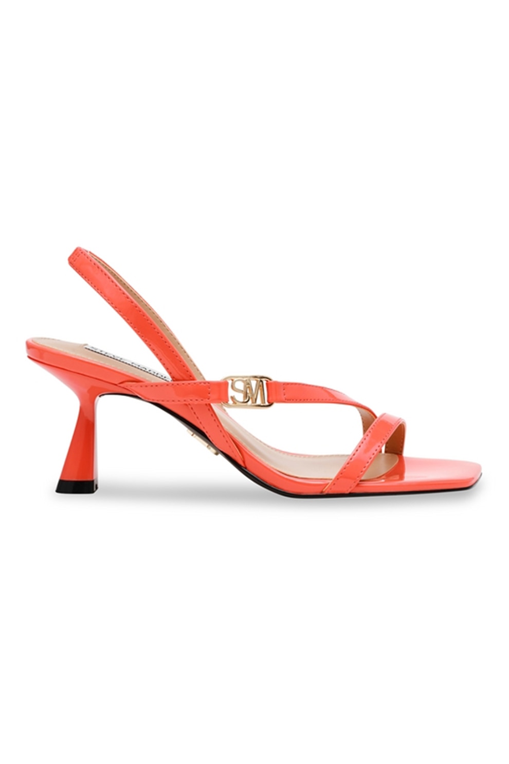 Steve Madden, Sandale cu toc kitten, Corai, 37