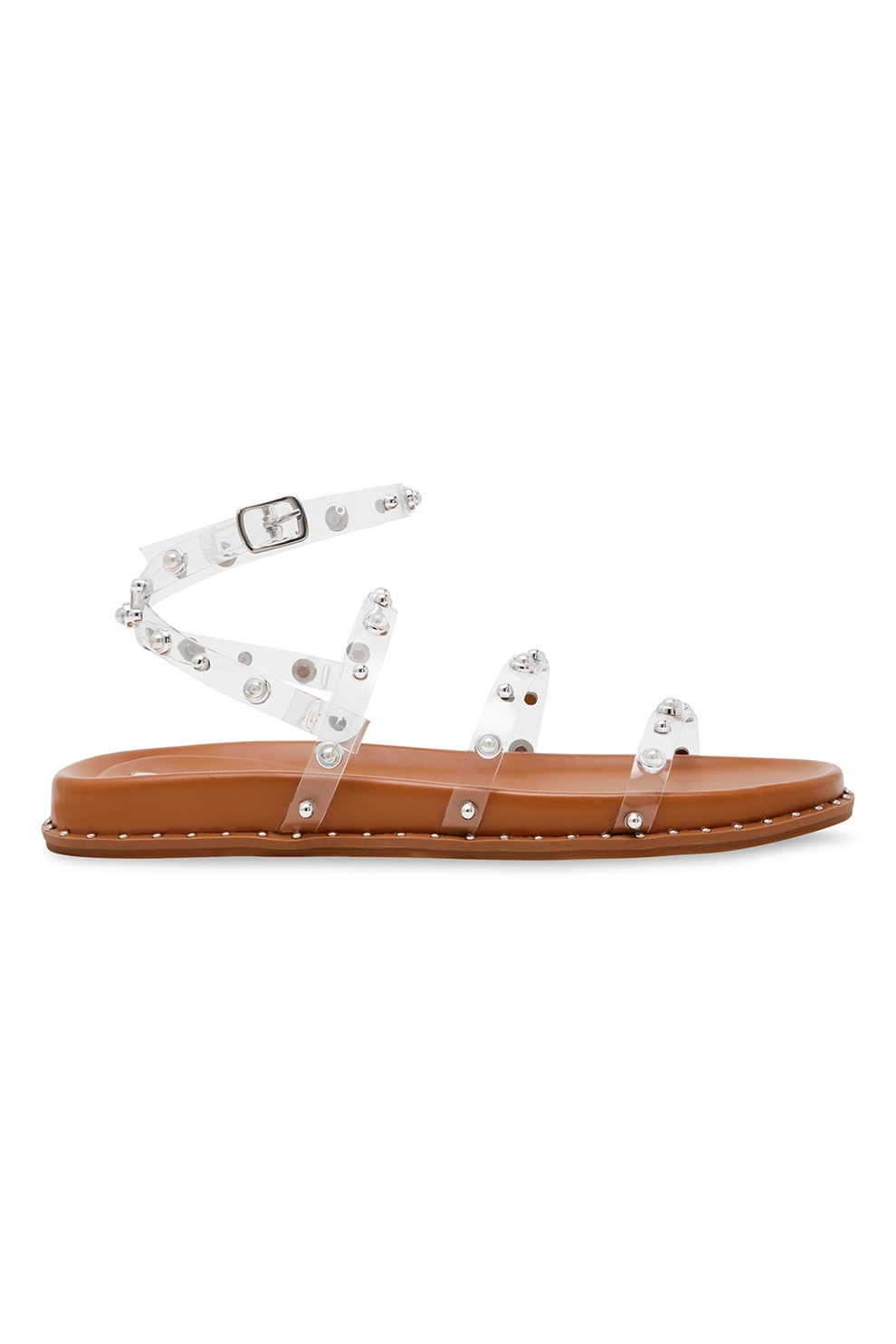 Steve Madden, Sandale cu barete inguste, Caramel, 38