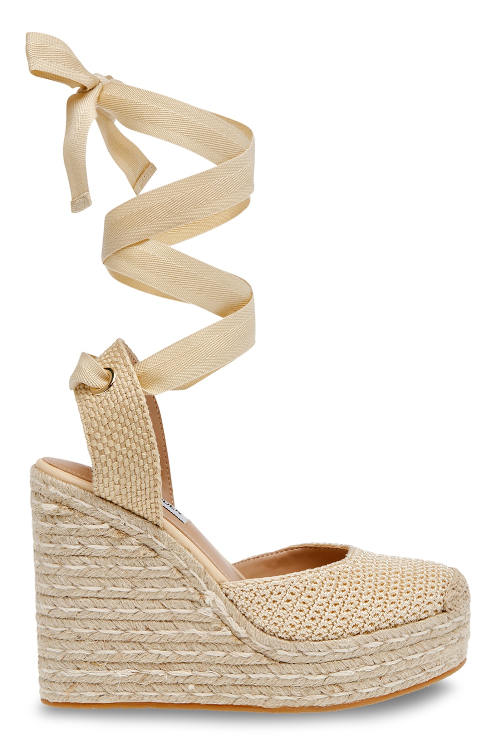 Steve Madden, Sandale cu model uni si talpa demi-wedge, Bej deschis, 38