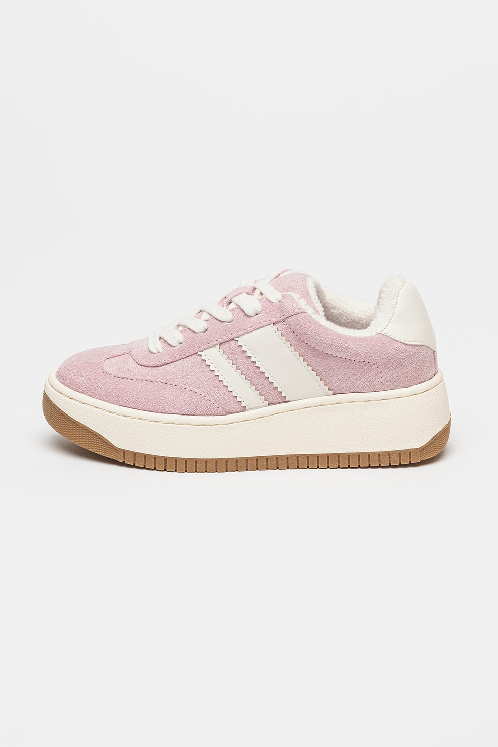 Steve Madden, Pantofi sport cu garnituri contrastante Field, Alb, Roz pastel, 30 EU