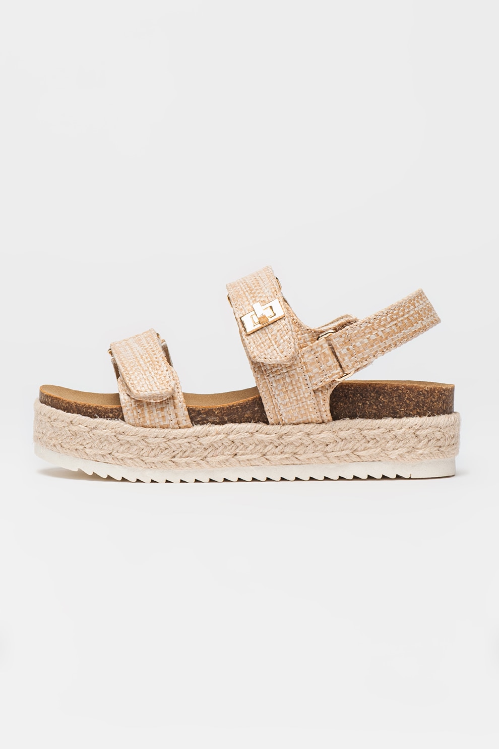 Steve Madden, Sandale din piele ecologica cu talpa flatform, Maro nisip, 32 EU
