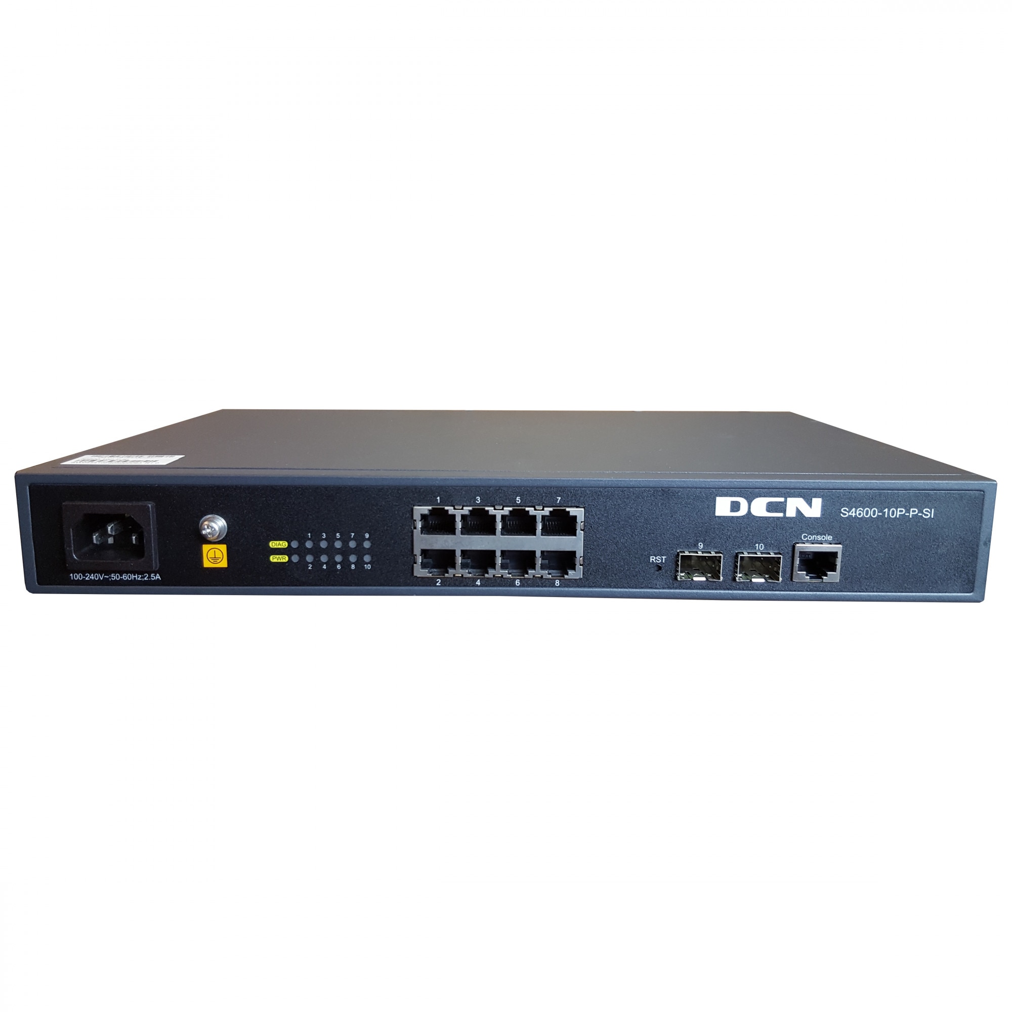 Switch DCN S4600-10P-P-SI, Layer 2, Gigabit, 8 x 10/100/1000Base-T PoE+, + 2 x 100/1000 SFP