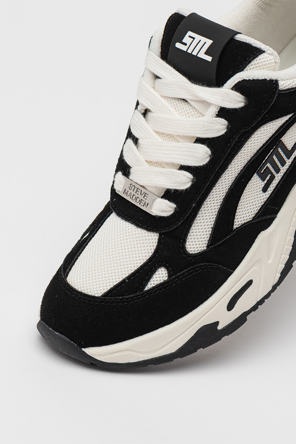 Steve Madden, Pantofi sport cu piele intoarsa Sneak Peak-E, Alb