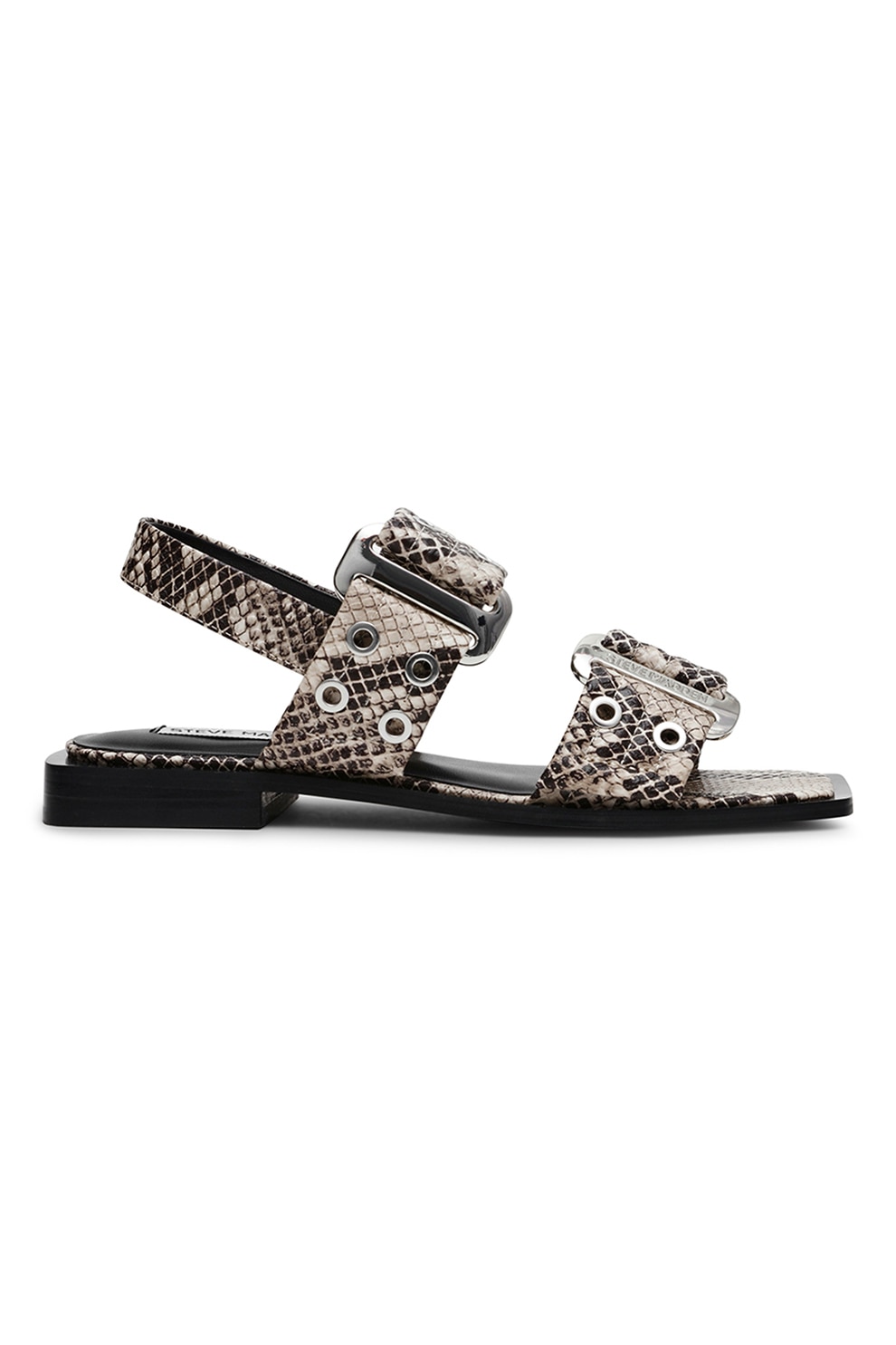 Steve Madden, Sandale din piele ecologica Saria-E, Negru, Bej deschis, 39
