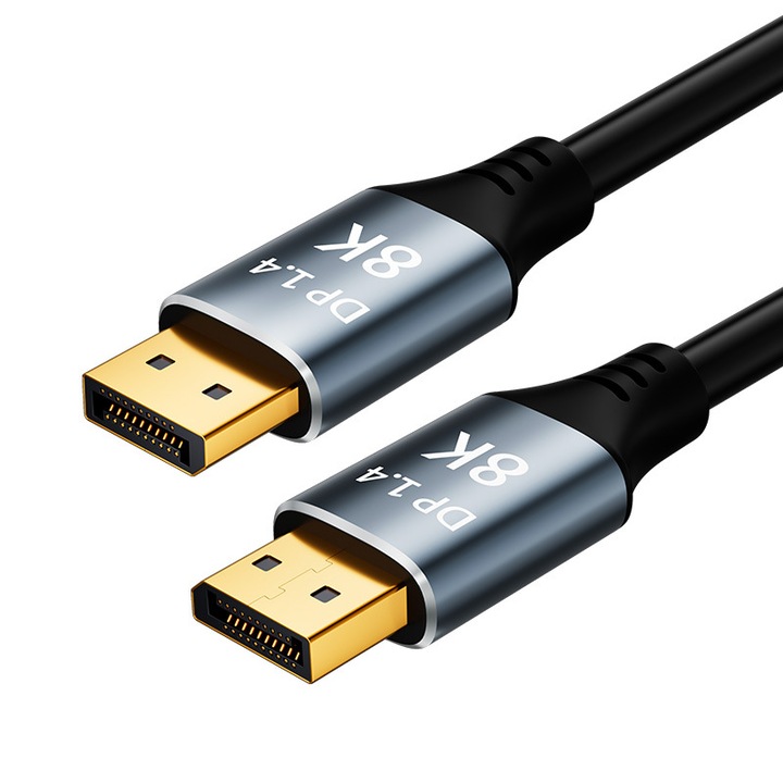 DisplayPort 1.4 kábel, 1,5 m, támogatja a 8K@60Hz, 4K@144Hz, fekete