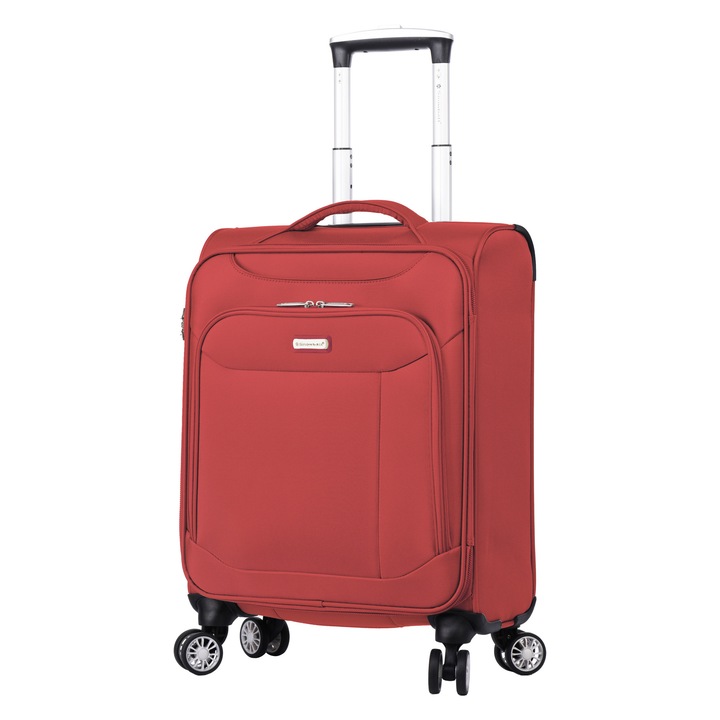 Kabinbőrönd, Snowball, SW87303, 4 kerekű, Nylon, 55 cm, piros