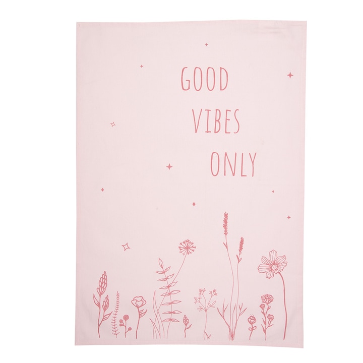 Розова памучна кухненска кърпа 47х70см