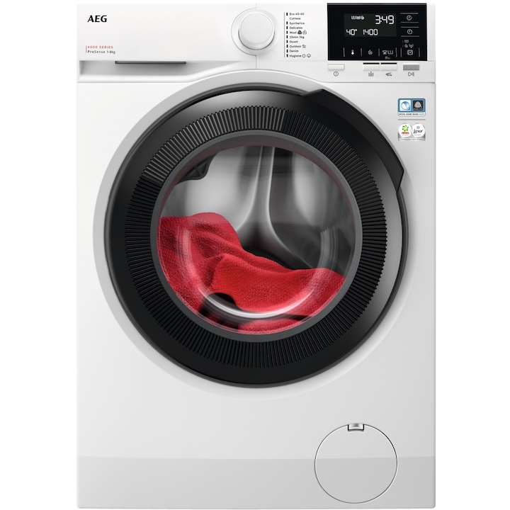 Пералня AEG LFR61844BE, 8 кг, 1400 об/мин, Клас A, Смарт функции, Бяла