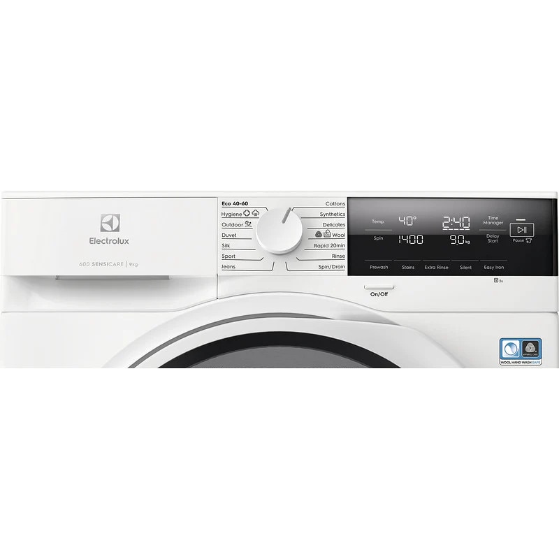 Masina de spalat rufe Electrolux EW6F3494E, SensiCare, Time Manager, Motor Inverter, 9Kg, Clasa A, Alba