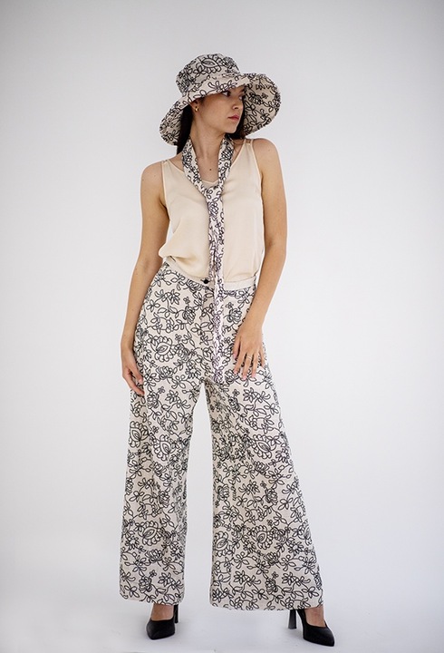 Kontessa flitteres nadrág, bézs, L