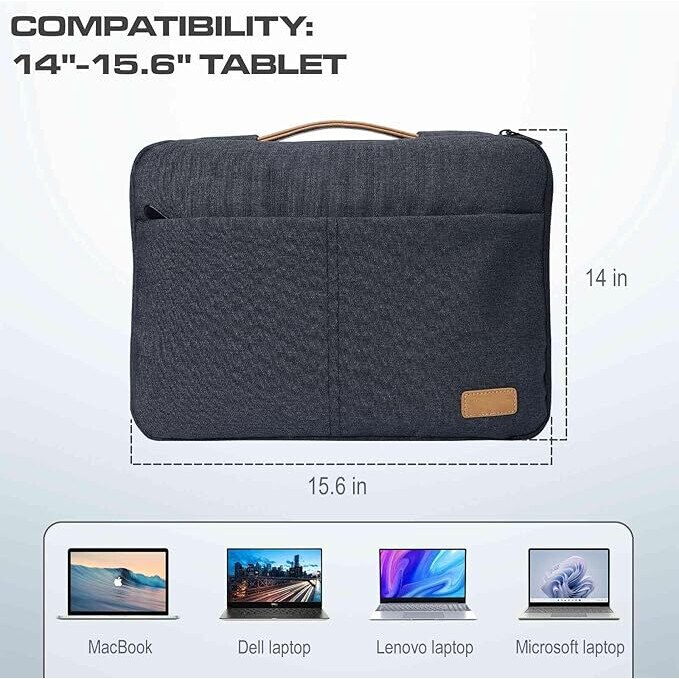 Geanta pentru laptop, Zola, interior de plus, maner din piele ecologica, diagonala maxima 15.6”, inchidere fermoar, 39x28x3.5 cm, gri inchis