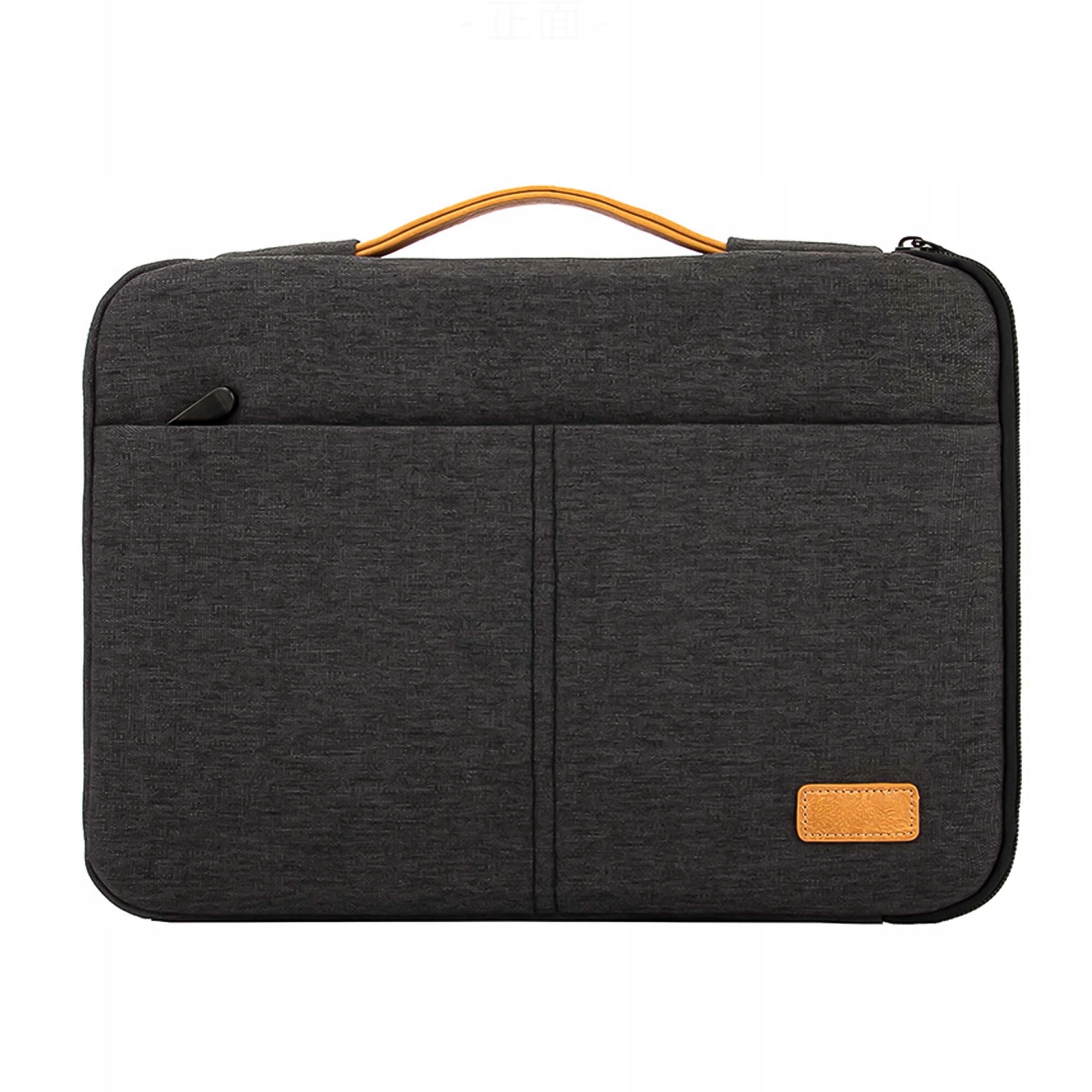 Geanta pentru laptop, Zola, interior de plus, maner din piele ecologica, diagonala maxima 15.6”, inchidere fermoar, 39x28x3.5 cm, gri inchis