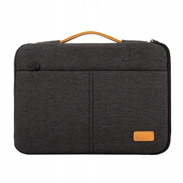 Laptop táska, Zola, plüss belső, eco-bőr fogantyú, maximális átlós 15,6”, cipzárral záródik, 39x28x3,5 cm, sötétszürke