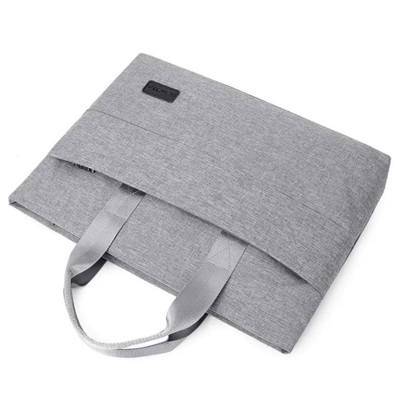 Geanta pentru Laptop 14", Subtire, Textil rezistent, 2 Buzunare, Gri