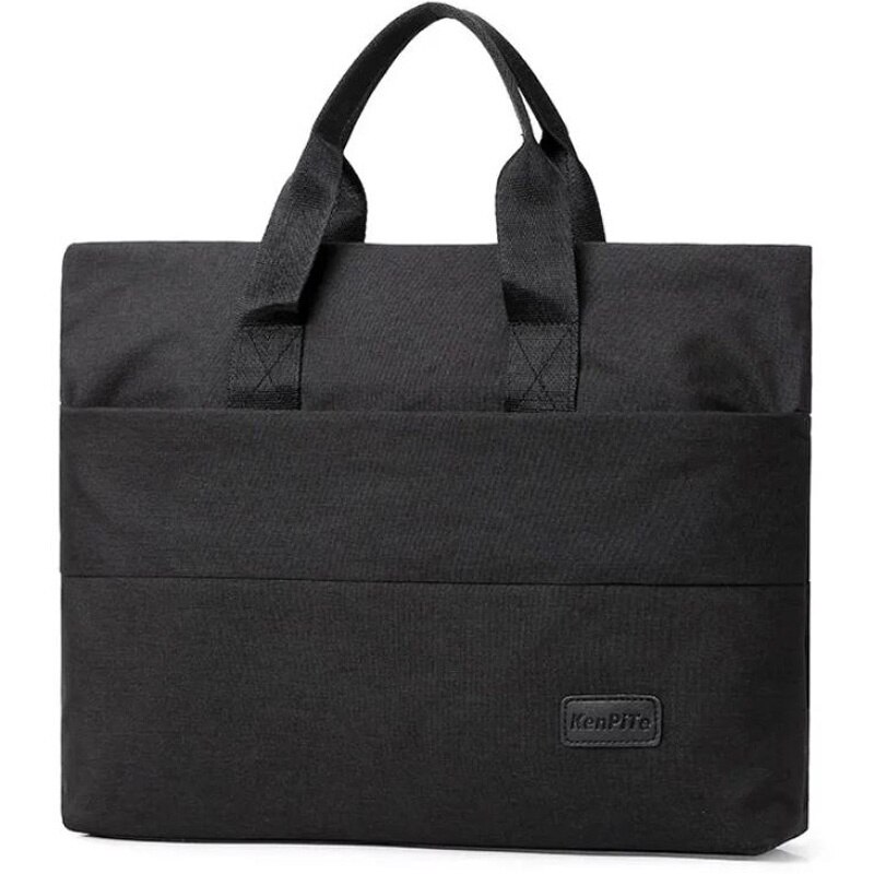 Geanta pentru Laptop 14", Subtire, Textil rezistent, 2 Buzunare, Negru