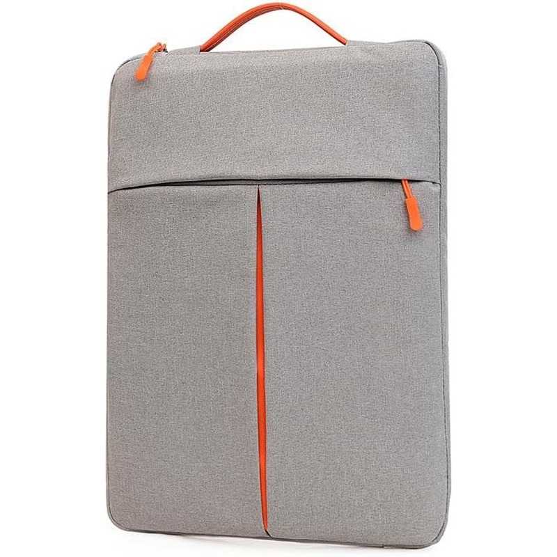 Geanta Business pentru Laptop 13-14", 4 Buzunare, Fermoar Portocaliu, Textil rezistent, Gri