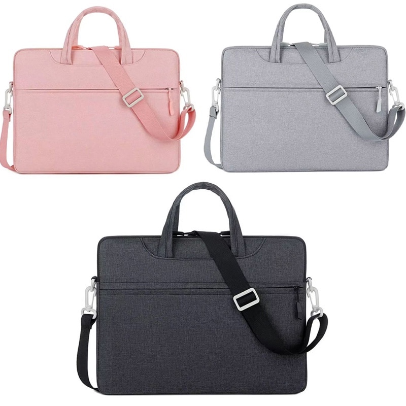 Geanta Smart Guard pentru Laptop 15-16", Curea umar, 3 Buzunare, Textil rezistent, Roz