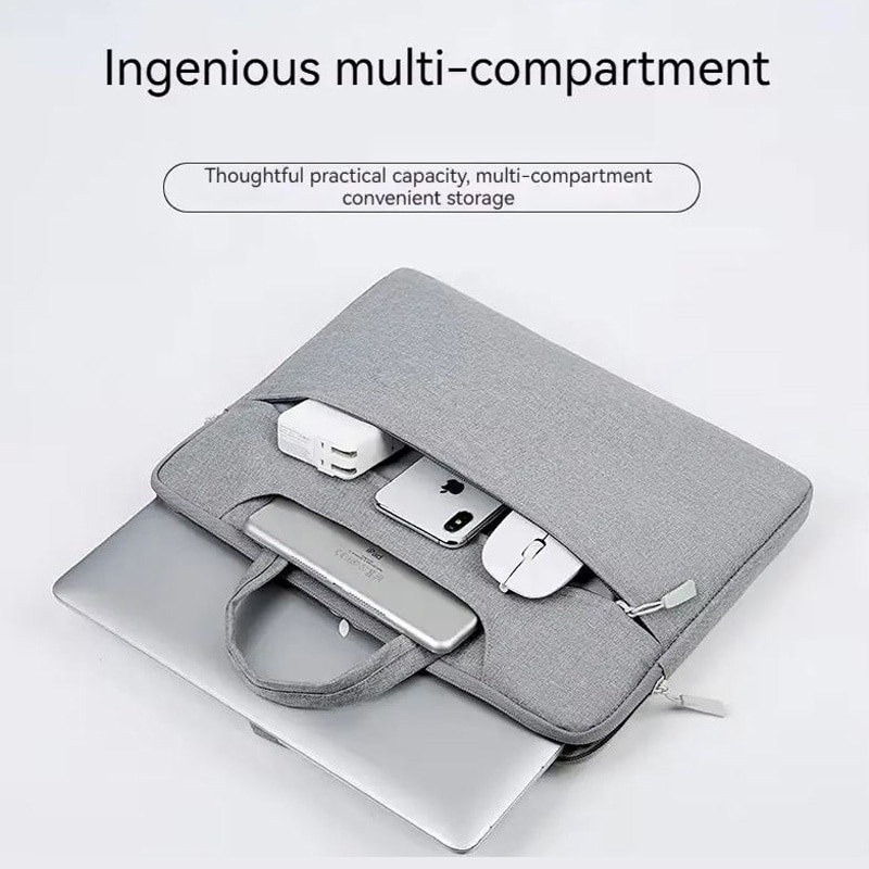 Geanta Smart Guard pentru Laptop 15-16", Curea umar, 3 Buzunare, Textil rezistent, Gri
