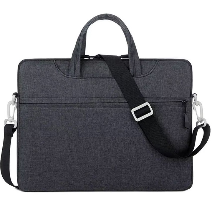 Чанта за лаптоп Smart Guard 15-16", презрамка за рамо, 3 джоба, издръжлив текстил, черна