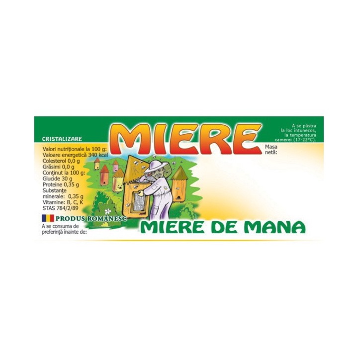Eticheta miere de Mana 115mm x 50mm