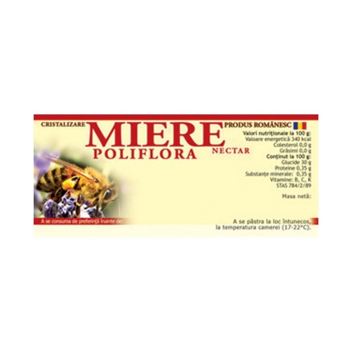 Poliflora Nectar mézcímkés méhecske 115mm x 50 mm