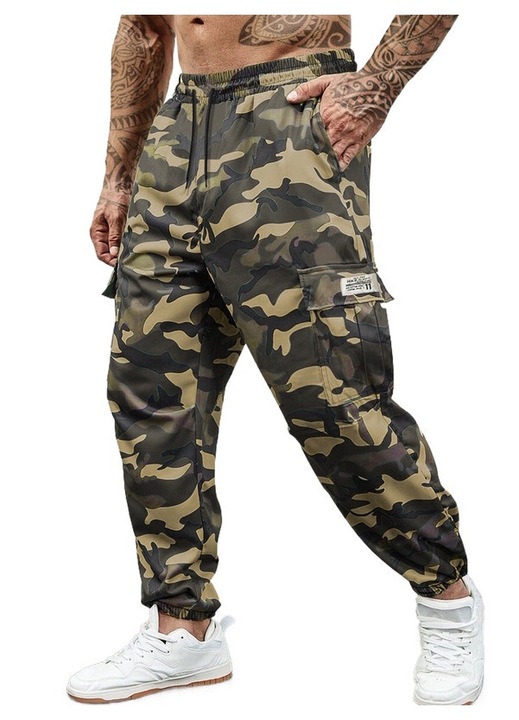 Pantaloni barbati Hidkat, camuflaj, poliester, Camuflaj