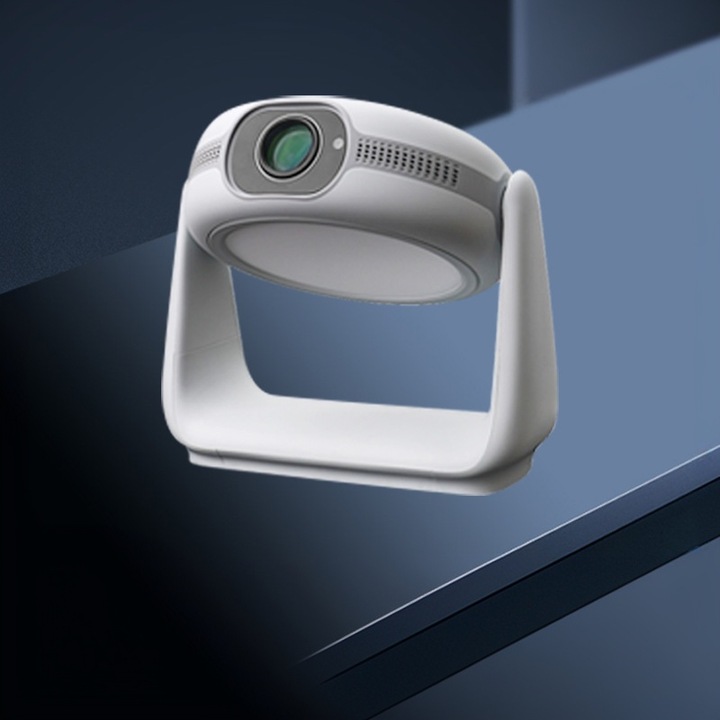 Projektor, 2,4G/5G/WiFi6, 1280x720p, 230ansi, 5200mah akkumulátor, 30-150 hüvelykes, motoros fókusz, fehér