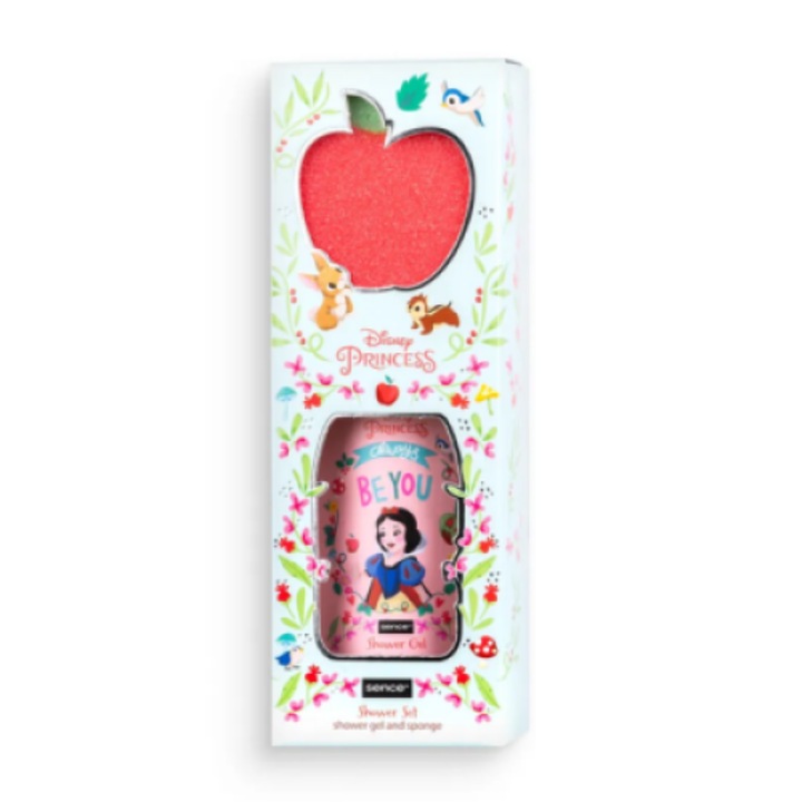 Szett Disney Hercegnő: Tusfürdő 300ml + fürdőszivacs