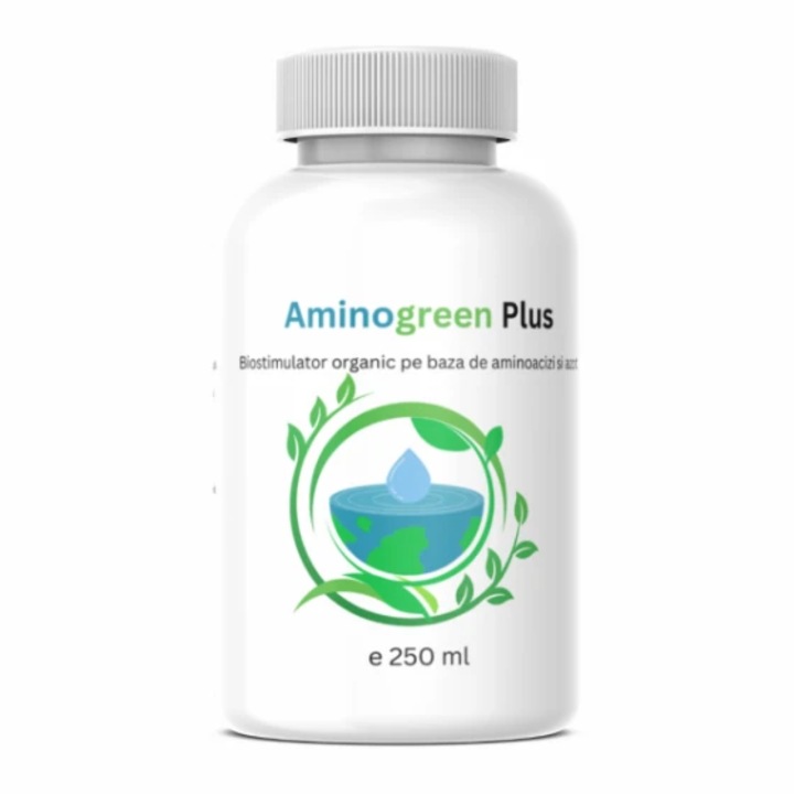 Biostimulator organic pe baza de aminoacizi si azot, Aminogreen Plus, 250 ml