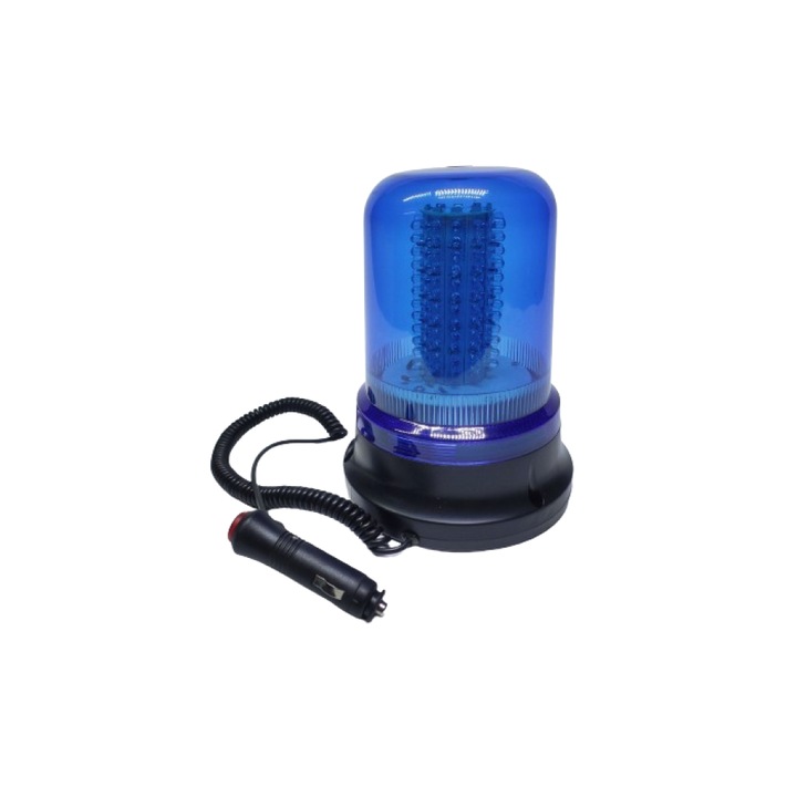 Ротационен фар с магнит и щепсел за запалка, 120 LED, синя светлина, 12v-24v