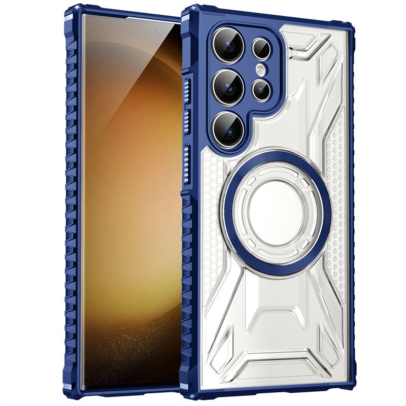 Husa compatibila cu Samsung Galaxy S25 Ultra, YSBER, pentru telefon mobil cu protectie pentru camera, MagSafe, rezistenta la socuri, Albastru marin