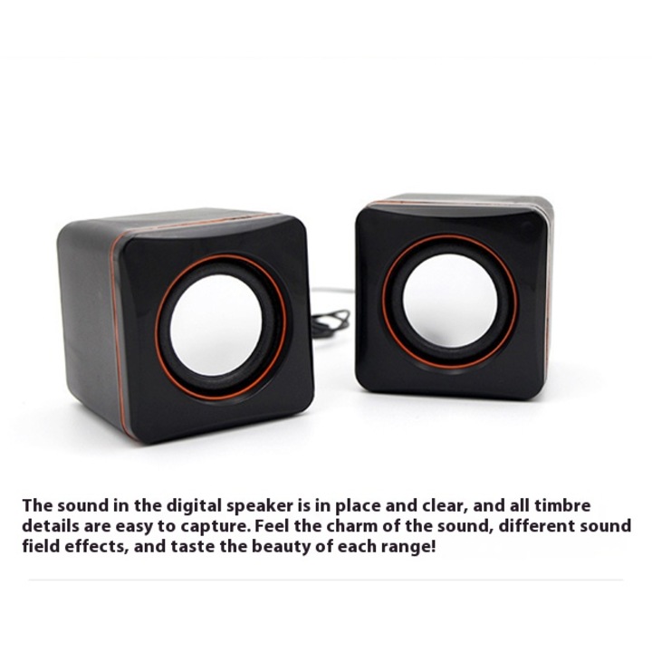 Boxe pentru laptop mici, 2 x 3 W, cutie multimedia mini USB cu cablu de ...