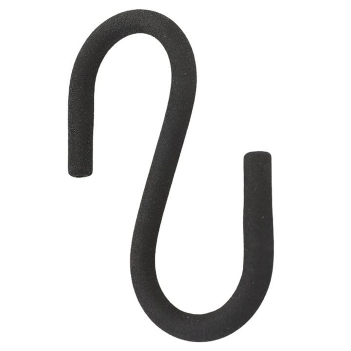 Carlig otel invelit in spuma de cauciuc SS-100, mic, negru, 110 x 70 mm