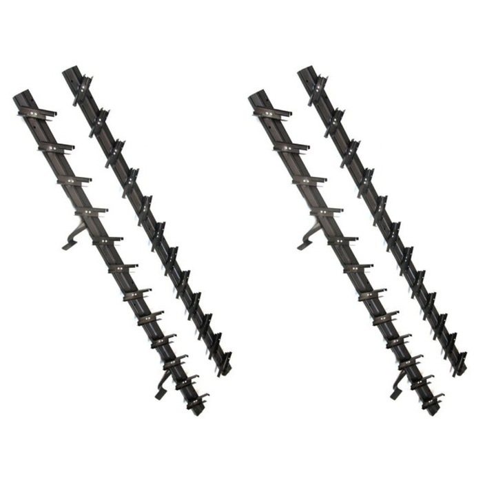 Glisiere metalice 216 cm suport pentru 24 lamele orientabile - jaluzea de terasa DIY/ perete de terasa, parasolar, paravant, culoare Negru