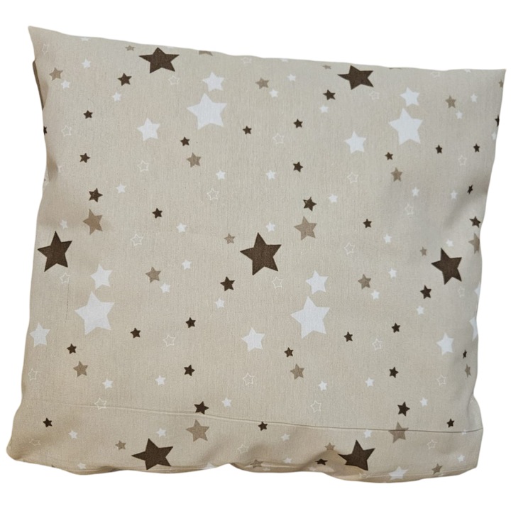 Fata de Perna Stele Crem Bumbac Satinat 40x40 cm