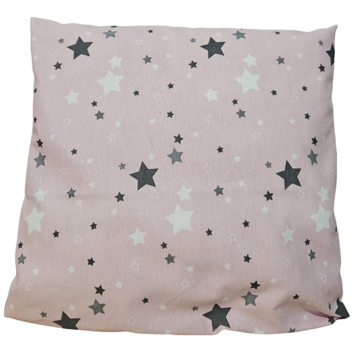 Fata de Perna Stele Roz Bumbac Satinat 40x40 cm