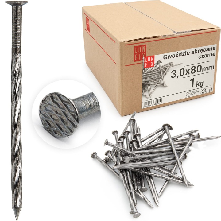 Lun Fix csavart körmök, 3x80 mm, 3 hüvelyk, 1 kg