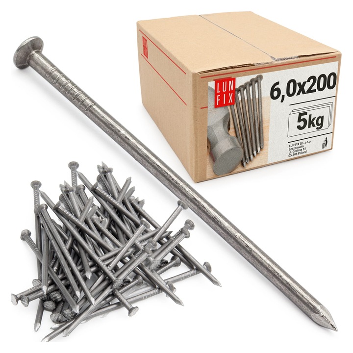 Lun Fix építőszegek, 6x200 mm, 8 hüvelyk, 5 kg