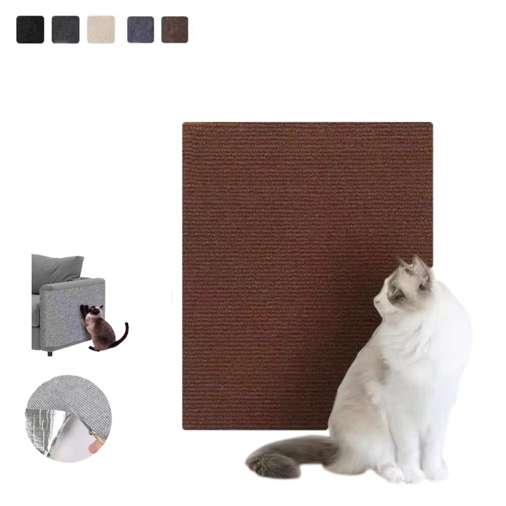 Protectie pentru mobilier impotriva zgarieturilor de pisica, mata din poliester, 400x1000mm, maro, design personalizabil