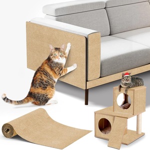 Covor de zgariat pentru pisici, Protectie pentru Mobilier Pisici, Design DIY, rezistent la zgarieturi si prietenos cu mobilierul, 600x600mm, kaki